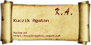 Kuczik Agaton névjegykártya
